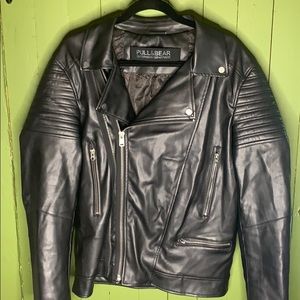 Leather biker jacket